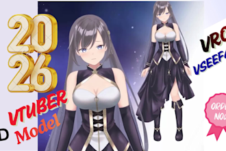 create custom 3d vtuber model, vtuber rigging, vrchat avatar and live2d model
