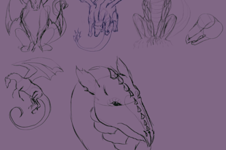 create a majestic custom dragon illustration