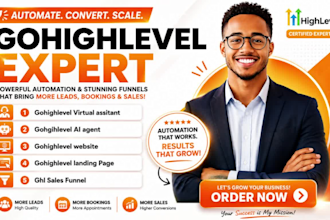 build ghl sales funnel, ghl virtual assitant and ghl ai agent and ghl  website