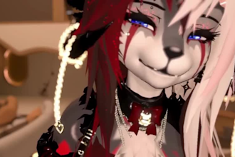 custom furry vrchat with facial tracking toggles unity vrm pc quest compatible