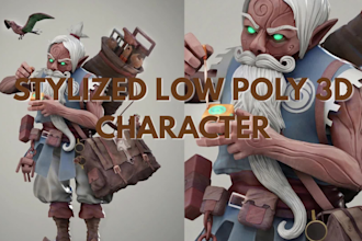 create stylized low poly 3d characters with rigging for games and animation