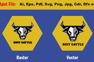 fix blurry logo and convert image to clean vector svg eps