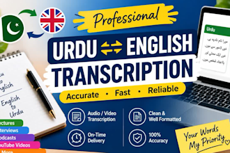 do accurate urdu english transcription of audio and video
