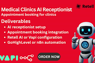 medical clinics ai receptionist, appointment booking setup,  retell vapi n8n