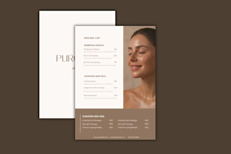 design canva salon price list spa menu beauty sell sheet lash extension flyer