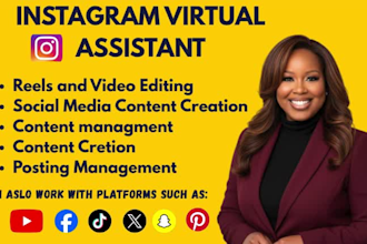 do instagram virtual assistant social media ads ai  video creation editing VA