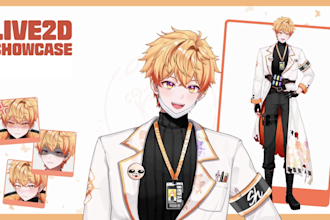 design custom vtuber model, live2d rigging, 2d vtuber rigging, anime, 2d vtuber