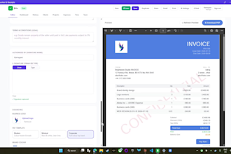create a freelancer invoicing and expense web app with your branding