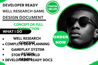 do game design consulting analyze and design  game document gdd blueprint