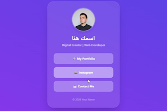 create a premium link in bio website using tailwind css