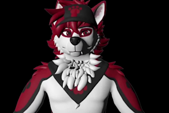 custom 3d vrchat avatar with face tracking sfw furry avatar vrm unity 3d model