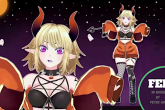 create custom 3d vtuber avatar, vrchat avatar and live2d vtuber model