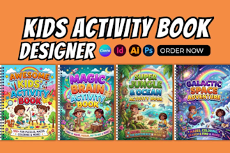redesign children workbook kindergarteen kids colouring book canva workbook