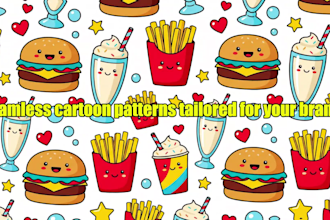make vector seamless repeat pattern in a cute style