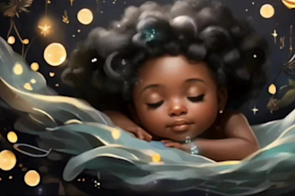 create 20 original lullaby baby sleep music videos with branded youtube channel