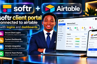 softr client portal connected to airtable with logins and dashboards