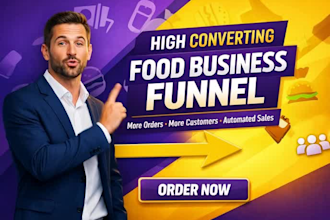 create restaurant marketing funnel, food business funnel and automation workflow