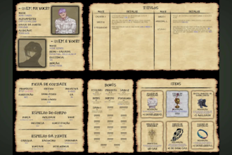 create a custom stylized ttrpg character sheet
