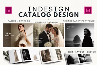 design indesign fashion catalog, wedding catalog, photography portfolio catalog
