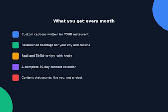create a social media content package for your restaurant