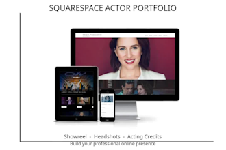 design a squarespace actor website with showreel, credits and contact form