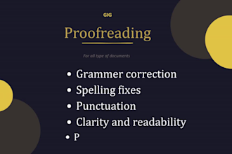 proofread and edit any type of your english documents