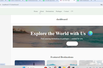 develop a professional react js website with clean UI