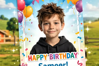 create a funny personalized birthday video