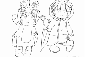 draw a cute custom chibi character illustration