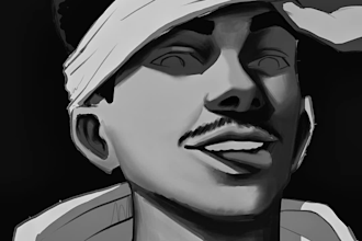 draw a high quality character in semi realistic or cel shaded style