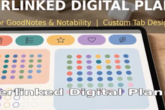 design a hyperlinked digital planner for goodnotes and notability