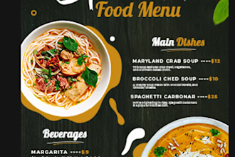 design professional menus ideas