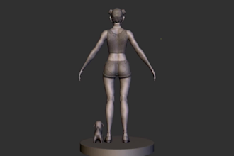 do custom 3d character design, oc model commission and stylized blender sculpt
