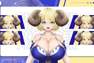 draw custom pngtuber or giftuber model in anime style for stream, twitch, avatar