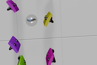 create a satisfying 3d marble run music video in blender