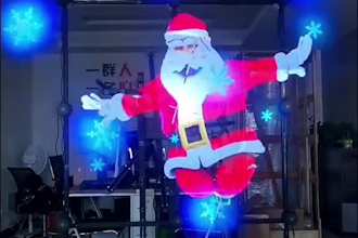 create 3d hologram fan video for advertising logo display