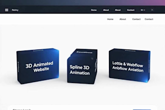 3d animated website 3d  interactive website lottie animation 3d spline animation