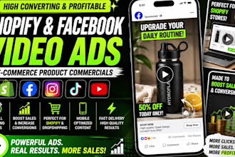 create shopify video ads facebook ads and ecommerce product ads