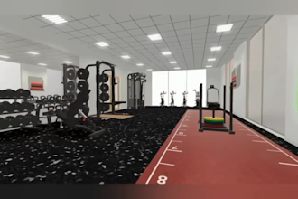do 3d gym center interior design sport facility pilate fitness room yoga studio