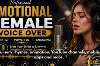 deliver emotional dramatic voice over for videos,stories and ads