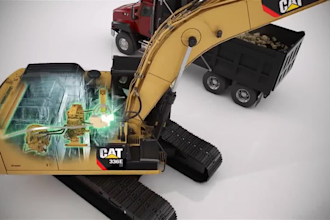 create 3d industrial animation, 3d construction equipment excavator animation