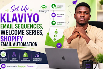 set up klaviyo email sequences, welcome series, shopify email automation