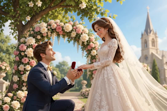 create romantic 3d ai wedding proposal video and cinematic love story animation