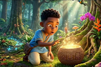 create african folktales video 3d ai animation ai storytelling 3d ai cartoon