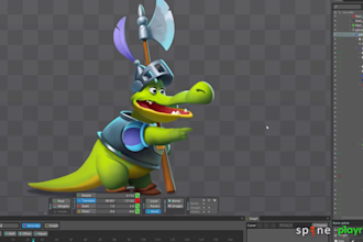 rig and animate 2d characters, props, vfx and game assets in spine 2d pro