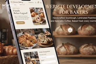 create a modern website for your coffee shop or bakery