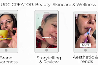 create professinal beauty and skincare ugc