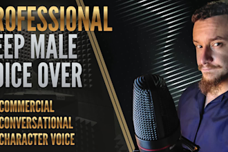 record professional and warm deep male voice overs