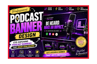 design professional podcast cover art,  banner, podcast branding