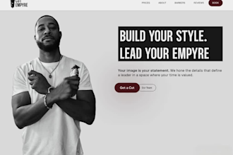 design a barbershop UI UX website in framer